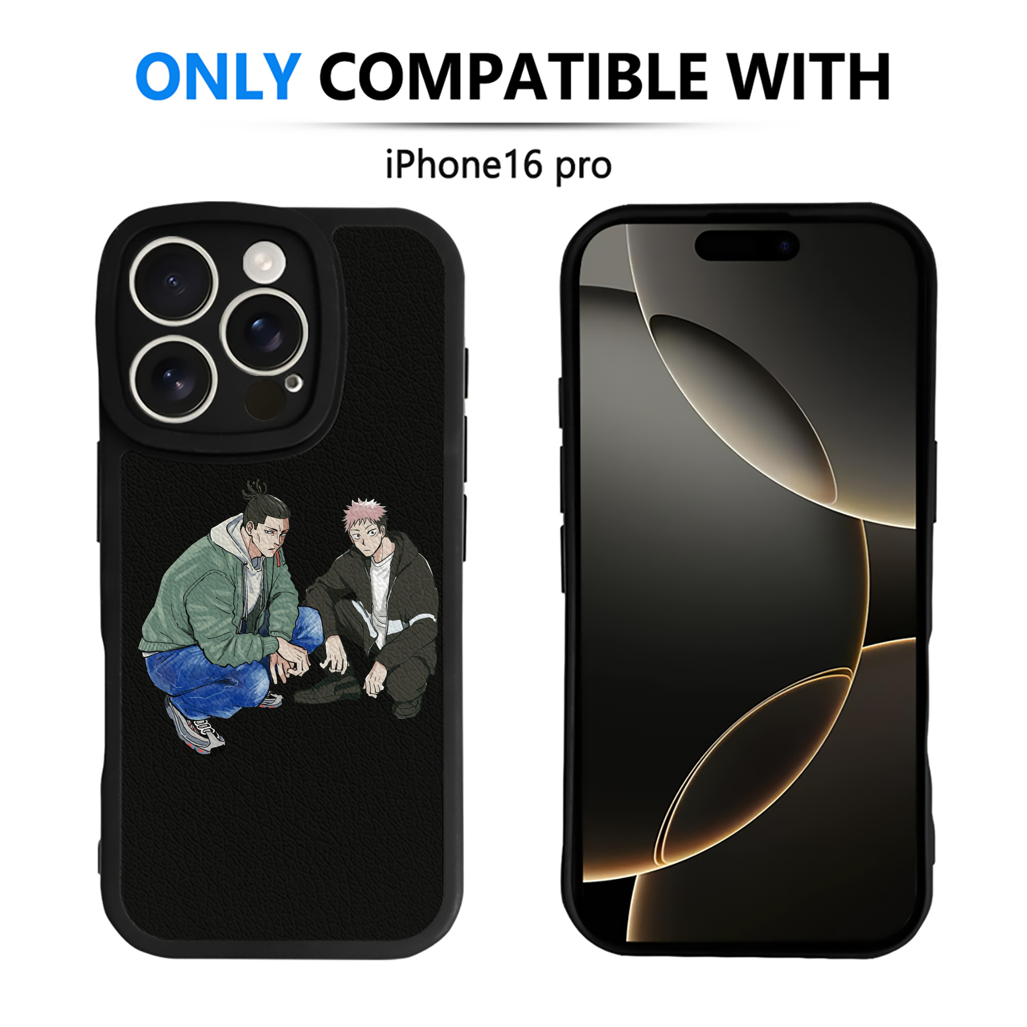 （画像用） 呪術廻戦 Jujutsu Kaisen 【iPhone 16シリーズ対応】シリコンスマホケース（レザー調） 材質：シリコン